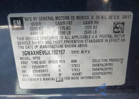 2018 Chevrolet Equinox Ls from USA, damaged, VIN 3GNAXHEV6JL102157
